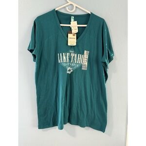 Vintage Lake Tahoe Woman's  T-shirt  Green California Spectra USA  , XX Large